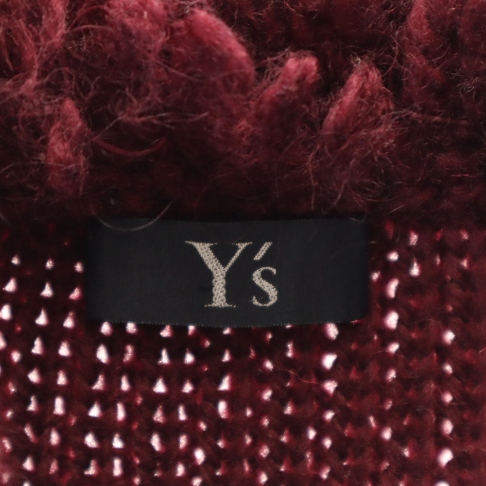 Y's ワイズ 日本製 長袖 ニットカーディガン ボルドー ヨウジヤマモト レディース