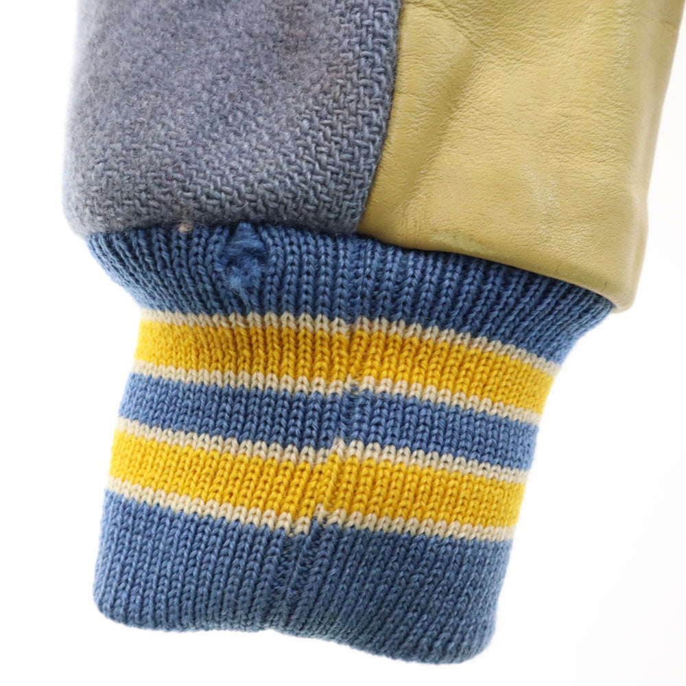 カンデル 80s ヴィンテージ レタードワッペン バーシティ ジャケット 38 グレー スタジャン メンズ