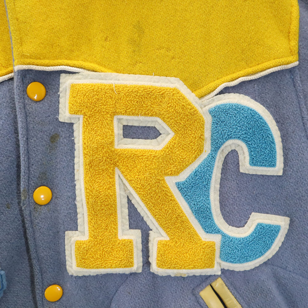 カンデル 80s ヴィンテージ レタードワッペン バーシティ ジャケット 38 グレー スタジャン メンズ