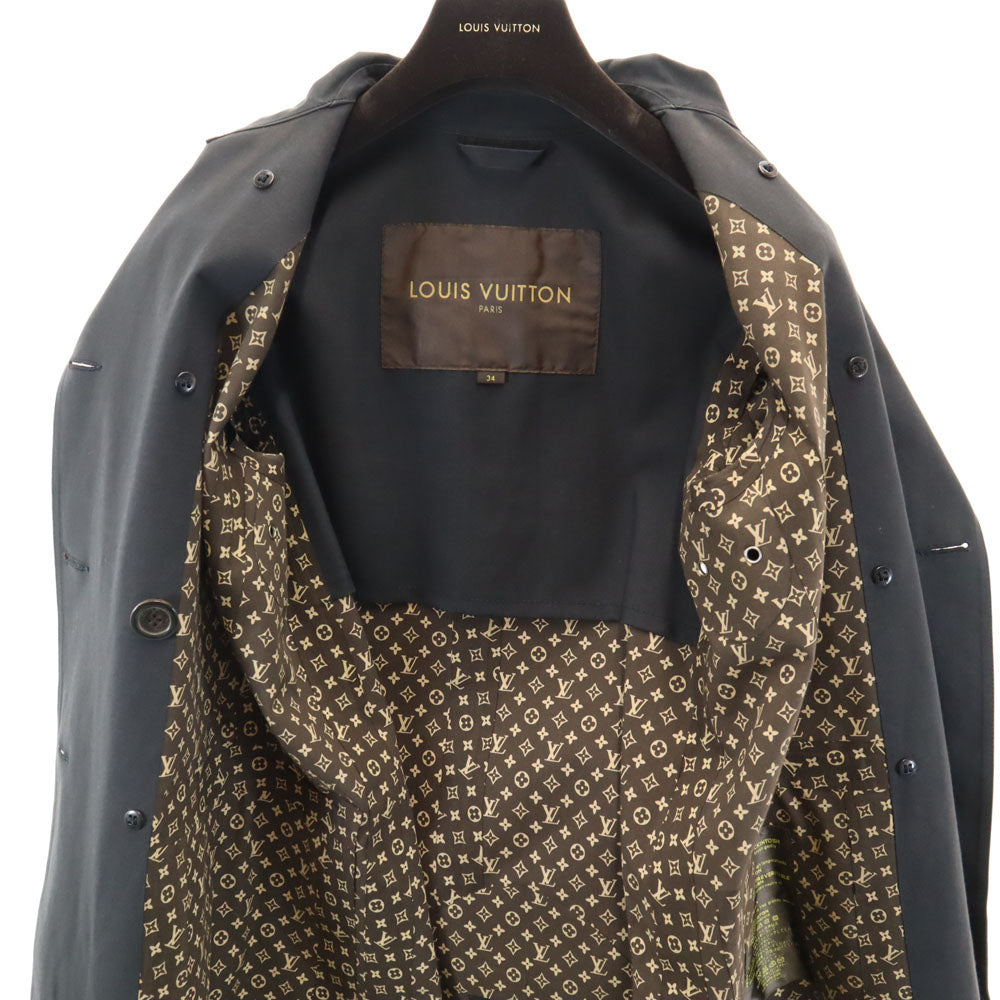 LOUIS VUITTON ルイヴィトン スコットランド製 マッキントッシュ トレンチコート 34 チャコールブラック カバー付き レディース