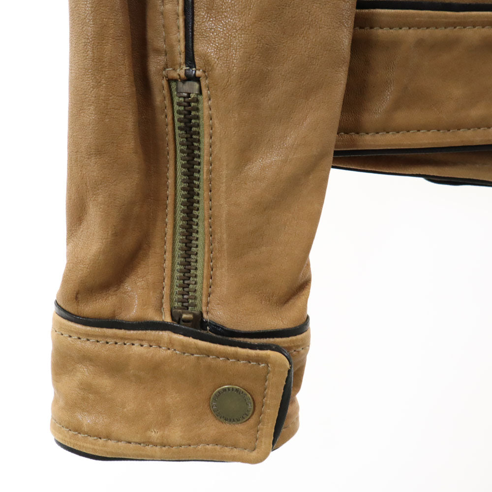 RED VALENTINO レッドヴァレンティノ レザージャケット 38 ベージュブラウン ライダース レディース