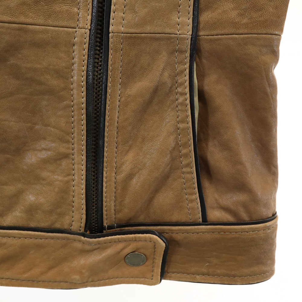 RED VALENTINO レッドヴァレンティノ レザージャケット 38 ベージュブラウン ライダース レディース