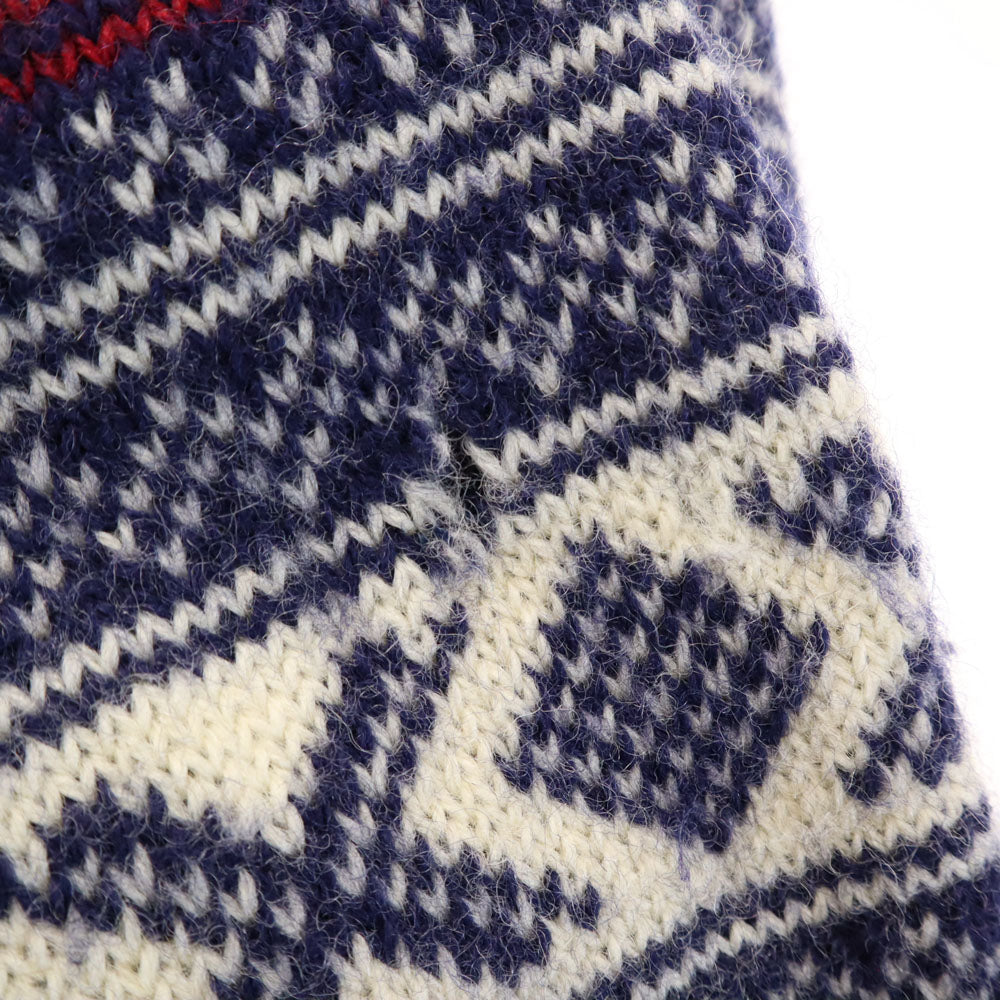 L.L.Bean エルエルビーン 80s ノルウェー製 ヴィンテージ フェアアイル柄 長袖 セーター M ネイビー ニット レディース