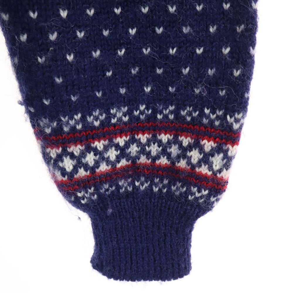 L.L.Bean エルエルビーン 80s ノルウェー製 ヴィンテージ フェアアイル柄 長袖 セーター M ネイビー ニット レディース