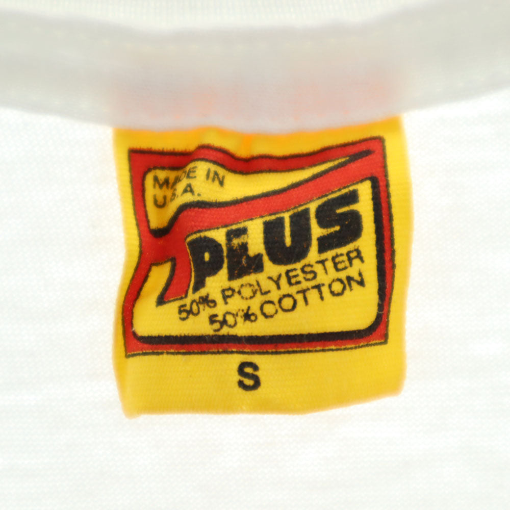TPLUS 90s USA製 日章旗 オールド 半袖 Tシャツ S 白 SHELDON HONG KONG メンズ