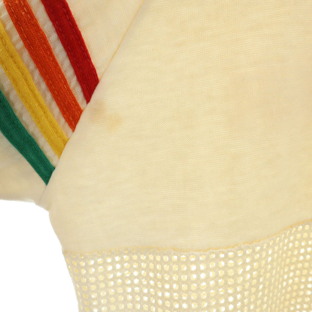 FSSC SPORTS WEAR 80s 90s USA製 オールド メッシュ切り替 半袖 Vネック Tシャツ S アイボリー FSSC SPORTS WEAR レディース