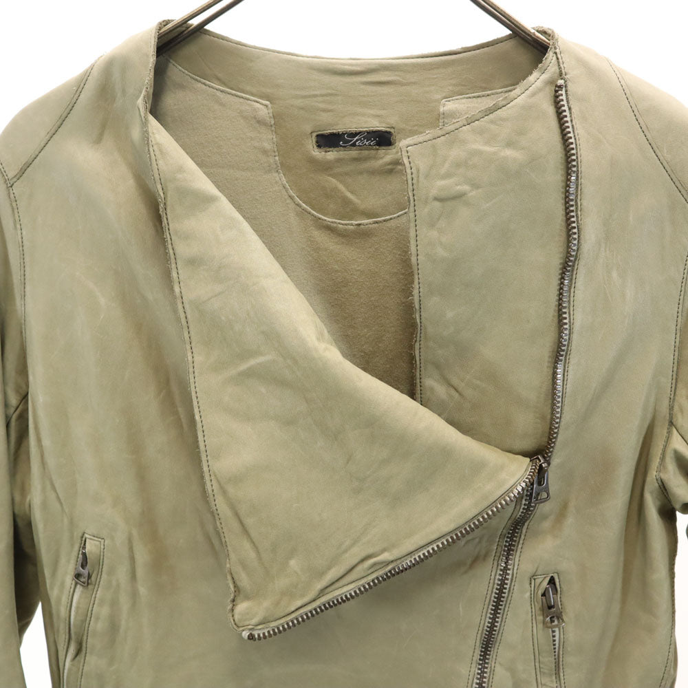 Sisii シシ 日本製 牛革 レザージャケット XS ベージュ レディース