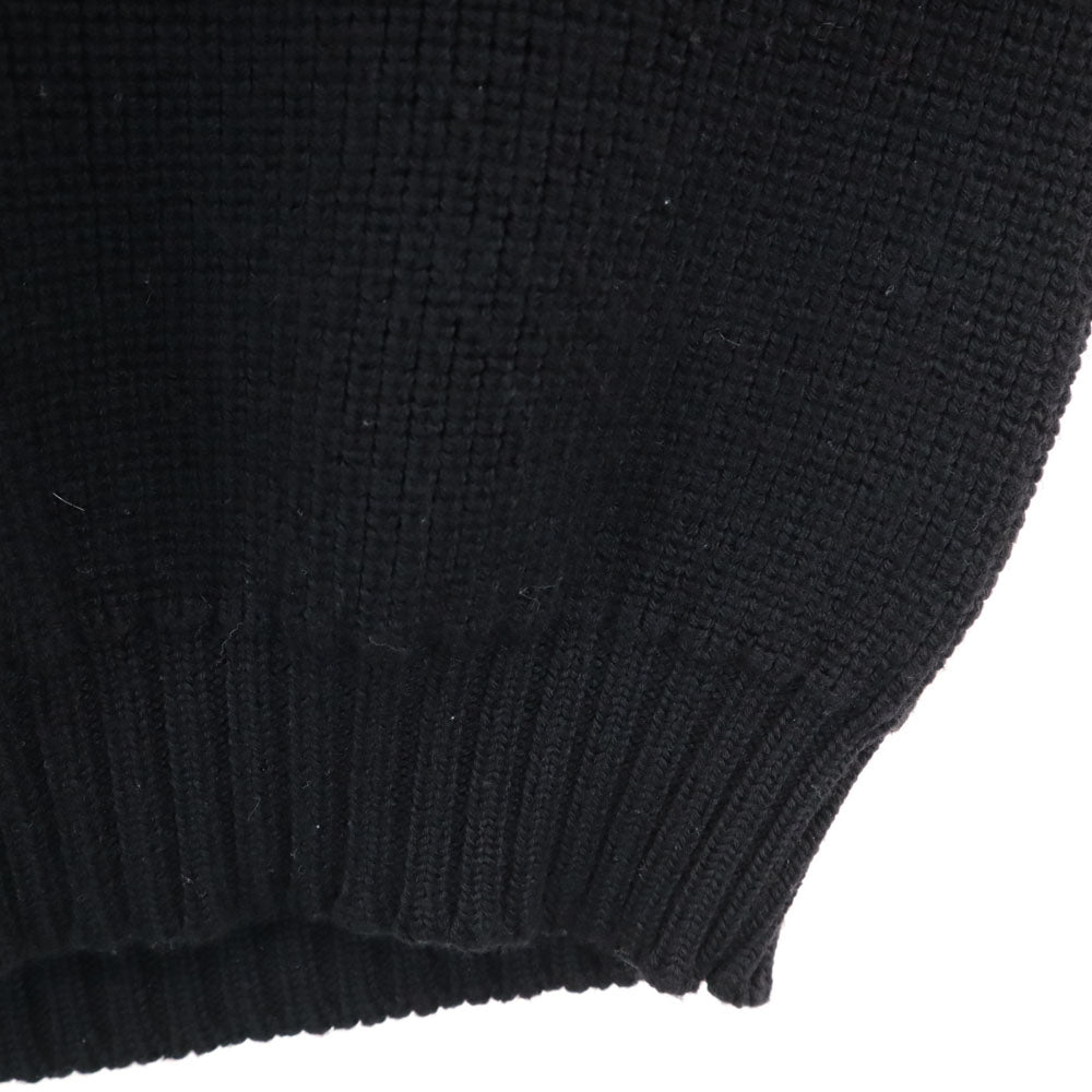 WILLIAM LOCKIE ウィリアムロッキー スコットランド製 ウール オールド 長袖 エルボーパッチ セーター 36 ブラック ニット メンズ