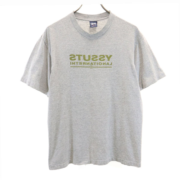 ステューシー 90s USA製 オールド 紺タグ 半袖 Tシャツ M グレー STUSSY メンズ