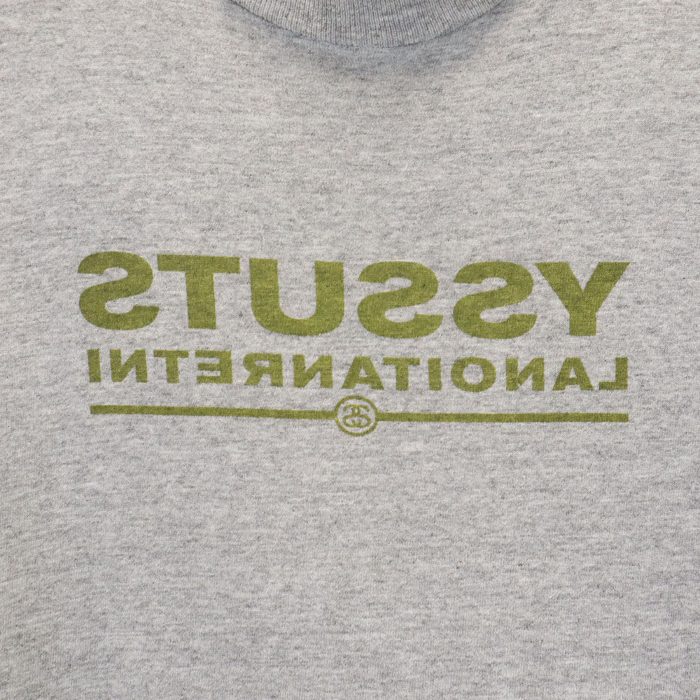 STUSSY ステューシー 90s USA製 オールド 紺タグ 半袖 Tシャツ M グレー メンズ