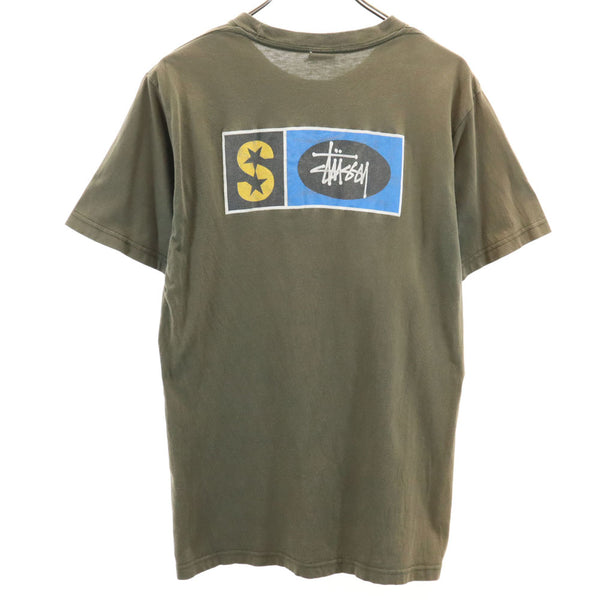 ステューシー 90s USA製 白タグ オールド 半袖 Tシャツ M カーキ STUSSY メンズ