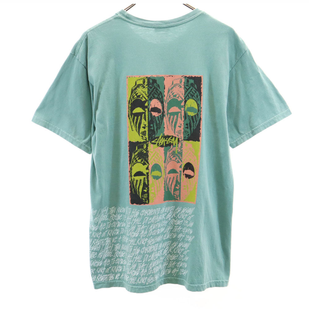 STUSSY ステューシー バックプリント 半袖 Tシャツ M ダスティーミント系 メンズ