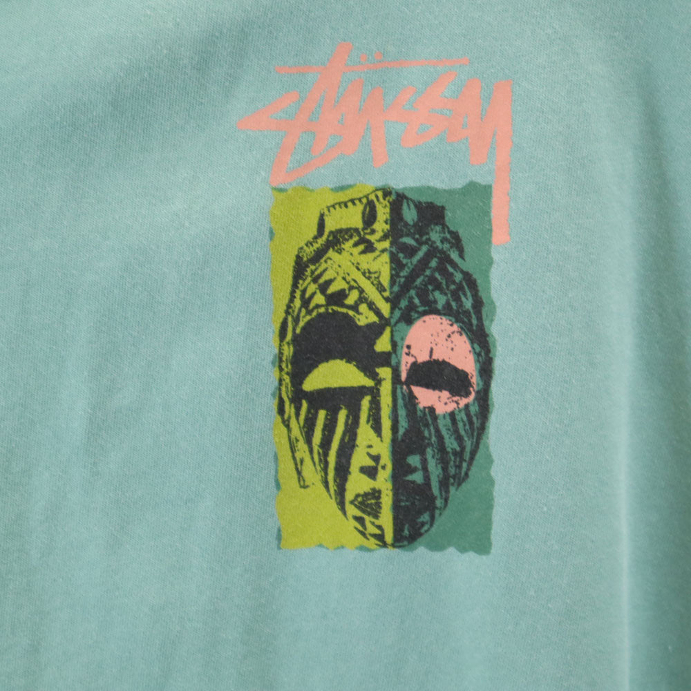 STUSSY ステューシー バックプリント 半袖 Tシャツ M ダスティーミント系 メンズ