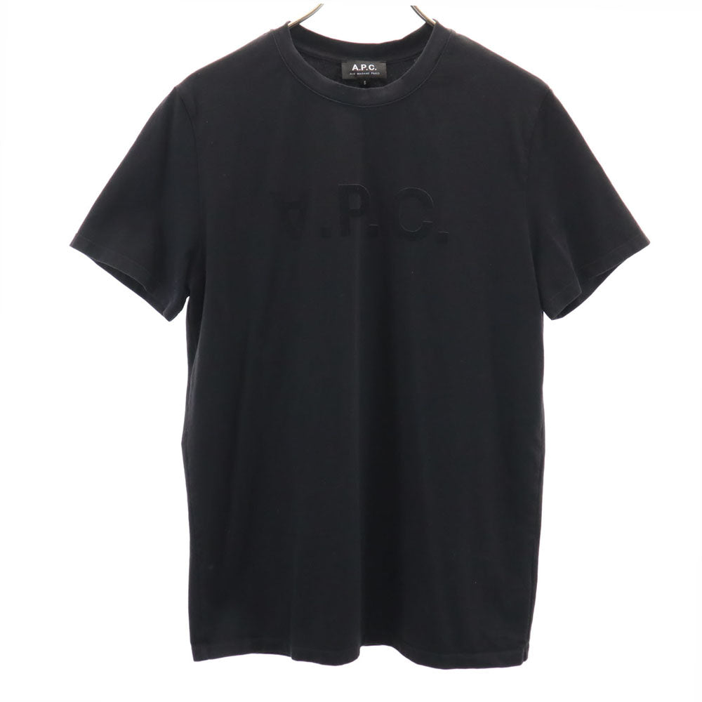 アーペーセー 日本製 フロッキープリント 半袖 Tシャツ S ブラック A.P.C. メンズ