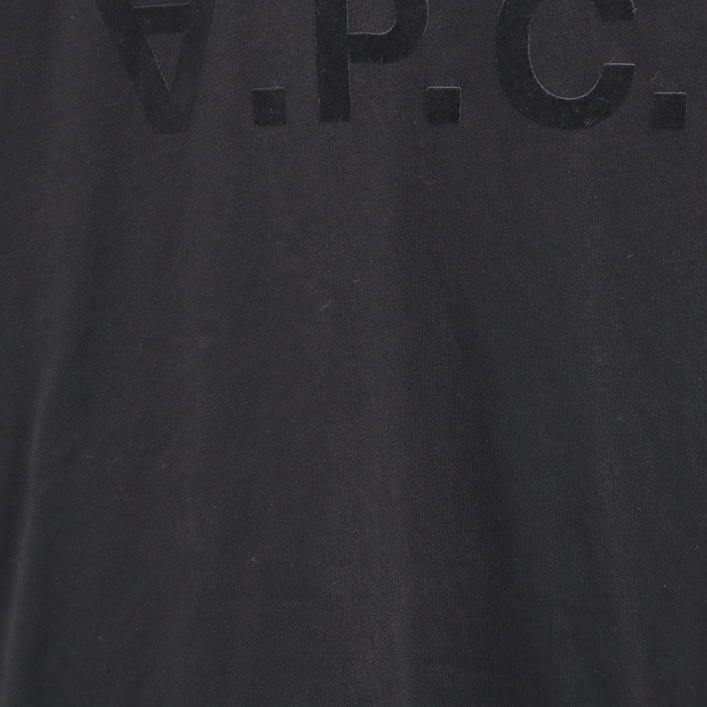アーペーセー 日本製 フロッキープリント 半袖 Tシャツ S ブラック A.P.C. メンズ