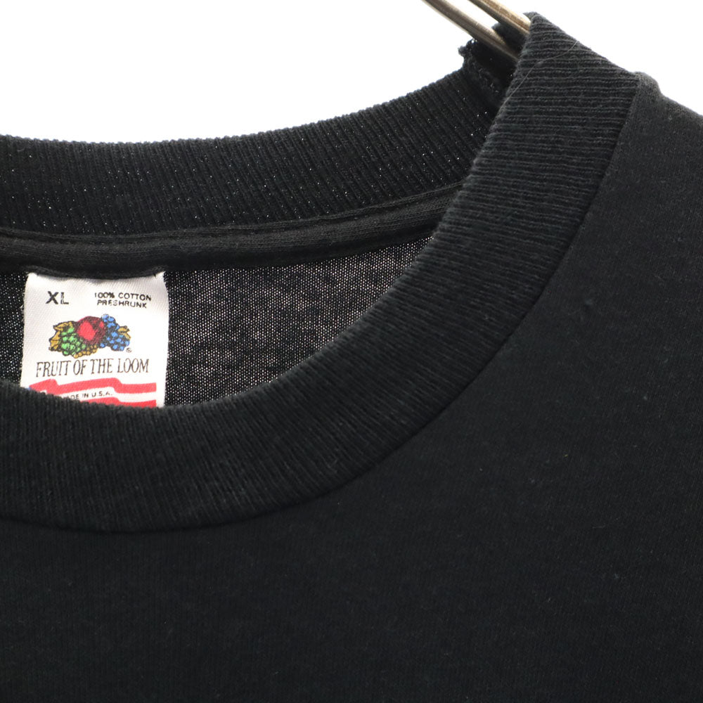 FRUIT OF THE LOOM フルーツオブザルーム 90s USA製 オールド アートT ベア プリント 半袖 Tシャツ XL ブラック クマ シングルステッチ メンズ