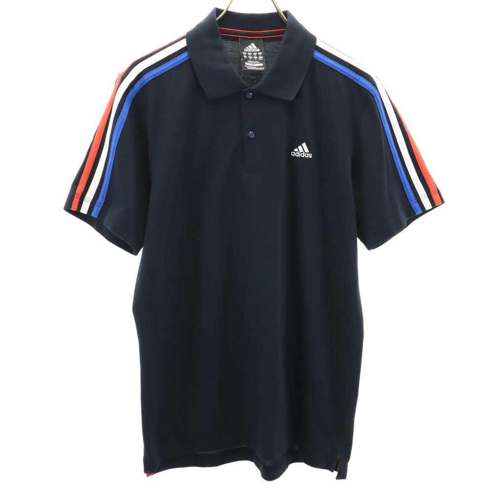 アディダス 半袖 ポロシャツ O ブラック adidas 鹿の子 メンズ
