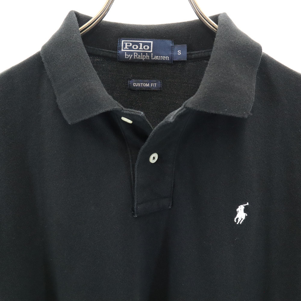 ポロバイラルフローレン 半袖 ポロシャツ S ブラック Polo by Ralph Lauren 鹿の子 CUSTOM FIT メンズ