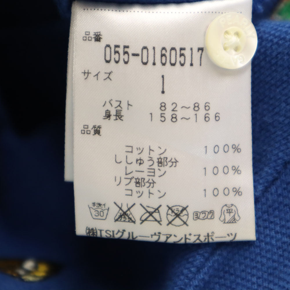 パーリーゲイツ 日本製 ゴルフ 半袖 ポロシャツ 1 ブルー PEARLY GATES 鹿の子 レディース