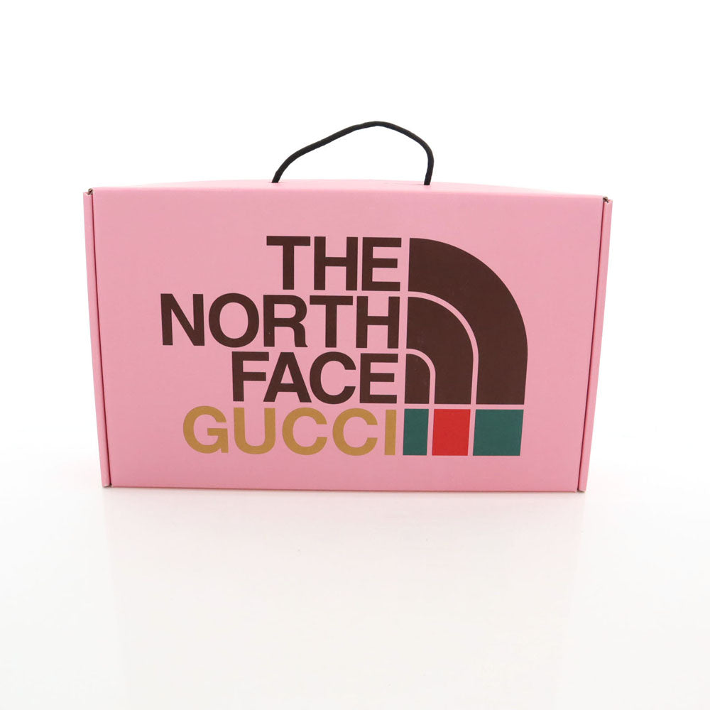 未使用 GUCCI グッチ イタリア製 ノースフェイス コラボ シルク 総ロゴ 半袖 シャツ 46 アイボリー系 x THE NORTH FACE 箱付き メンズ