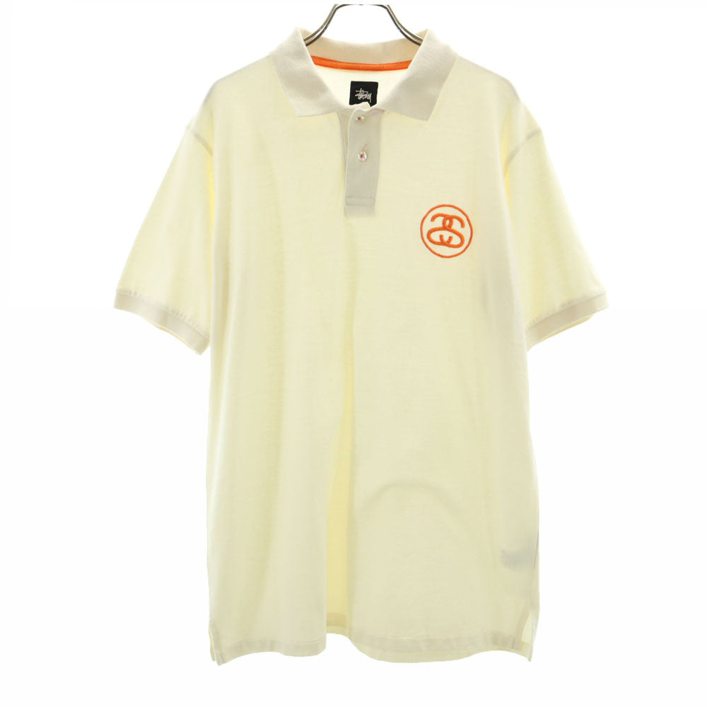 ステューシー 半袖 ポロシャツ M アイボリー系 STUSSY 鹿の子 メンズ