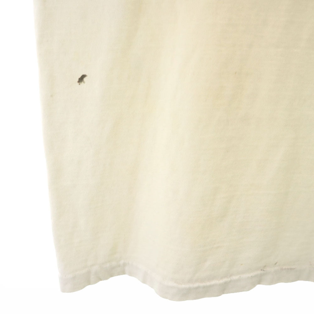 Hanes ヘインズ 80s 90s オールド バックプリント 半袖 シングルステッチ Tシャツ XL アイボリー系 BEETY-T アニマル サイ メンズ