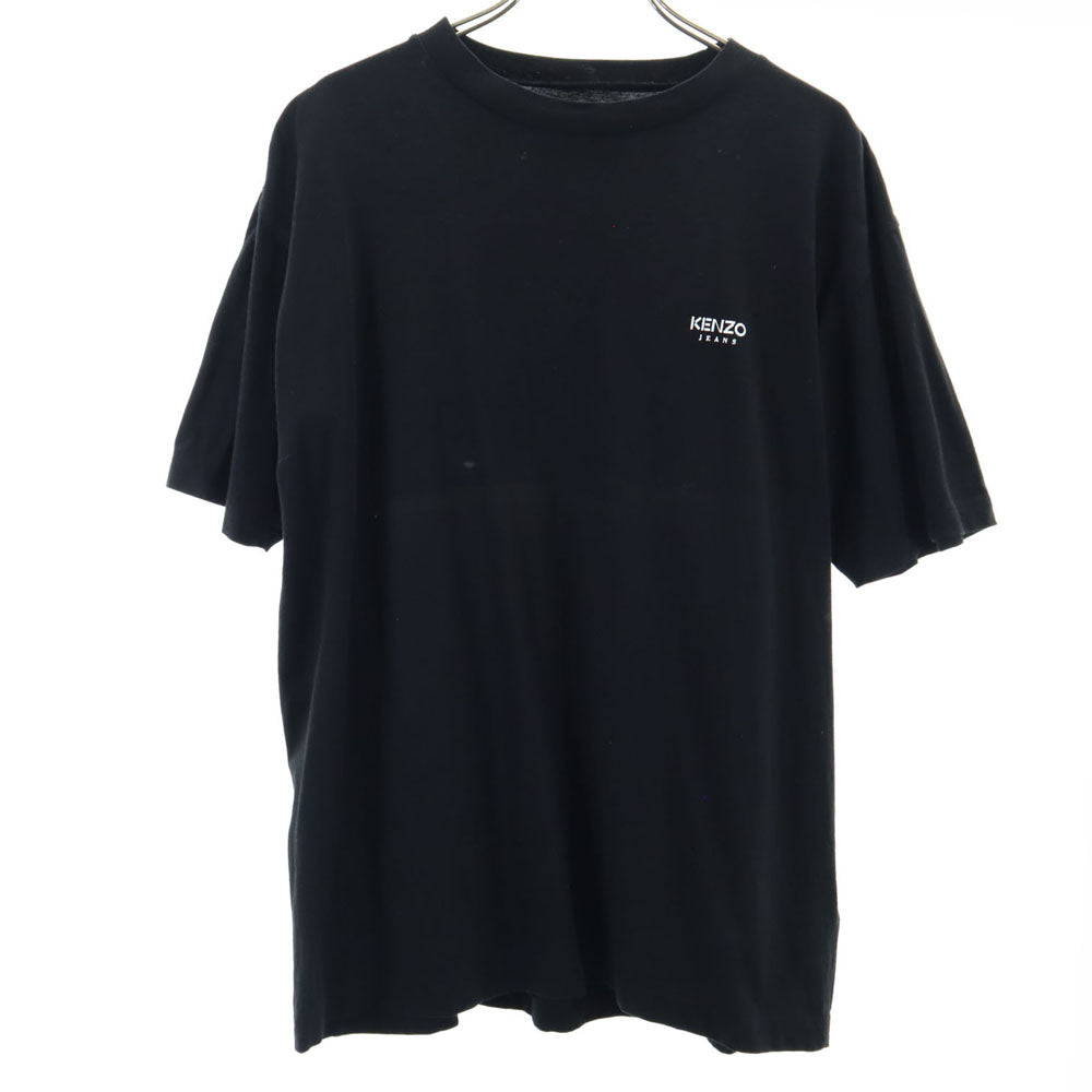 KENZO JEANS ケンゾージーンズ 90s 日本製 北斎タグ オールド バックプリント 半袖 Tシャツ FREE ブラック レディース
