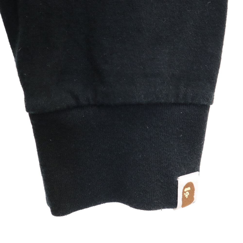 アベイシングエイプ 日本製 長袖 Tシャツ M ブラック A BATHING APE ロンT メンズ
