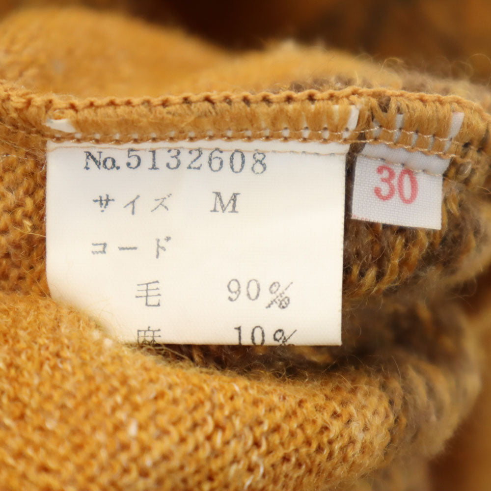 クリスチャンディオール ムッシュ 90s 日本製 ウールブレンド オールド ボーダー柄 長袖 セーター M 山吹色 Christian Dior MONSIEUR ニット メンズ