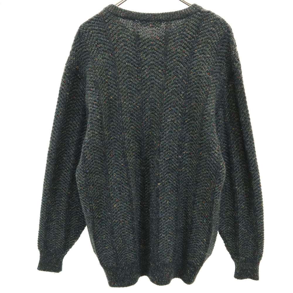 クリスチャンディオール ムッシュ 90s ウールブレンド オールド 長袖 セーター L 深緑 Christian Dior MONSIEUR ニット メランジ メンズ