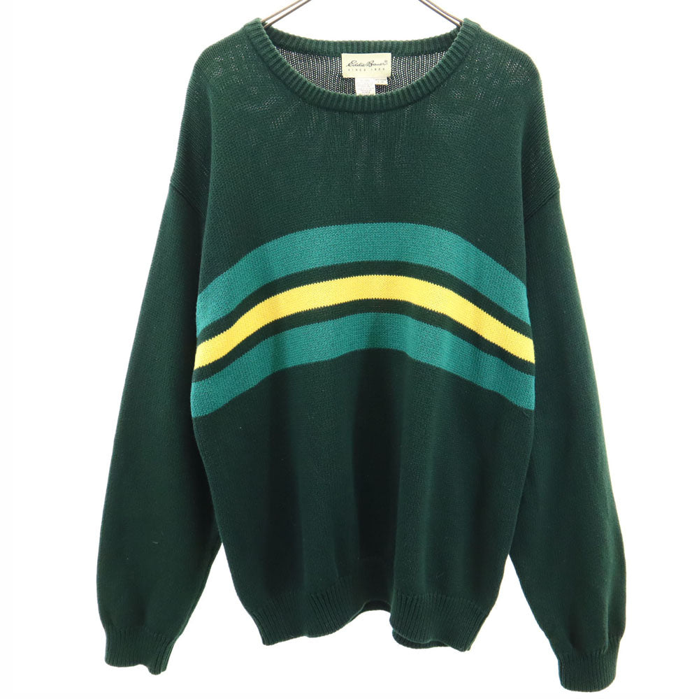 Eddie Bauer エディーバウアー 00s アウトドア オールド 白タグ 長袖 セーター L 深緑 ニット メンズ