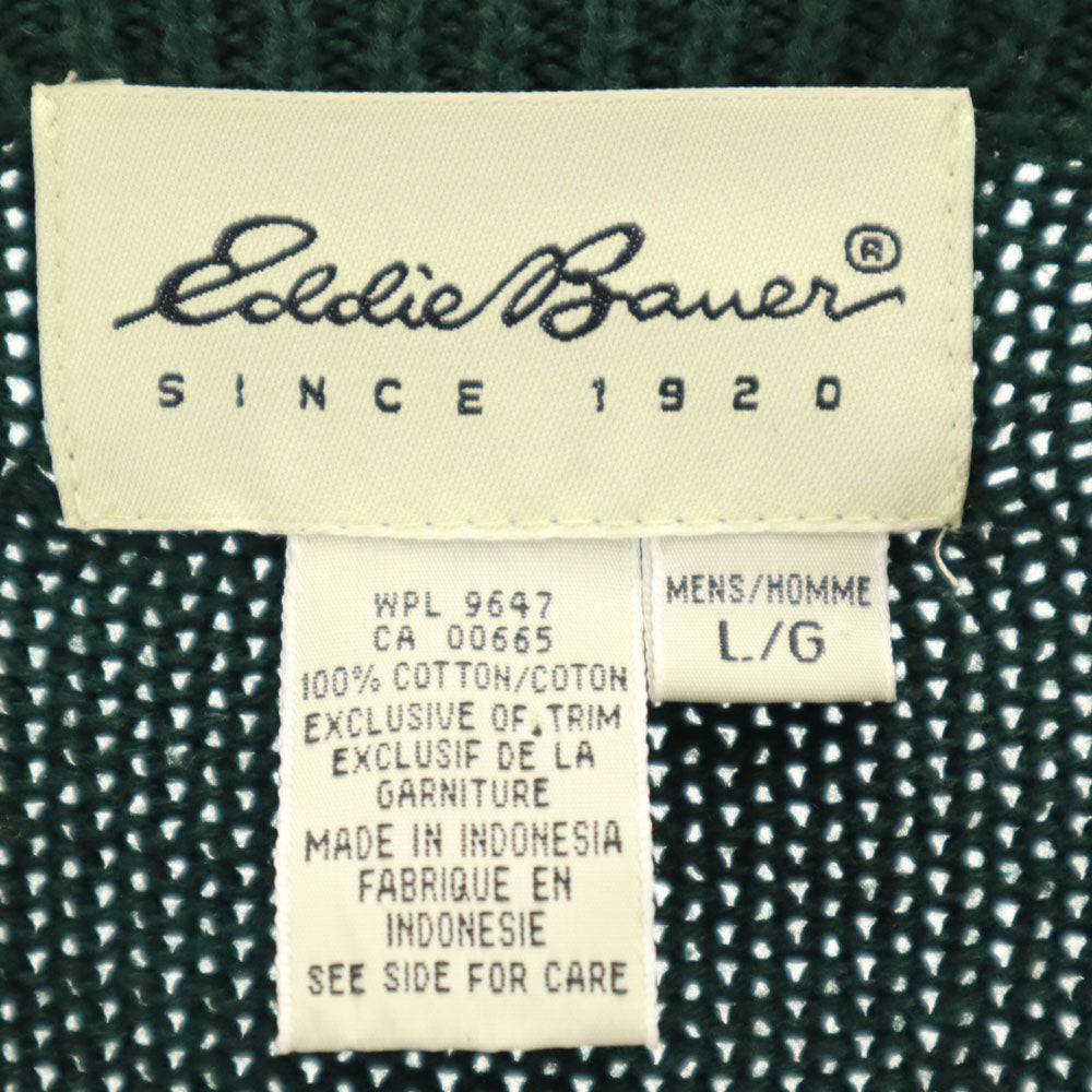 Eddie Bauer エディーバウアー 00s アウトドア オールド 白タグ 長袖 セーター L 深緑 ニット メンズ