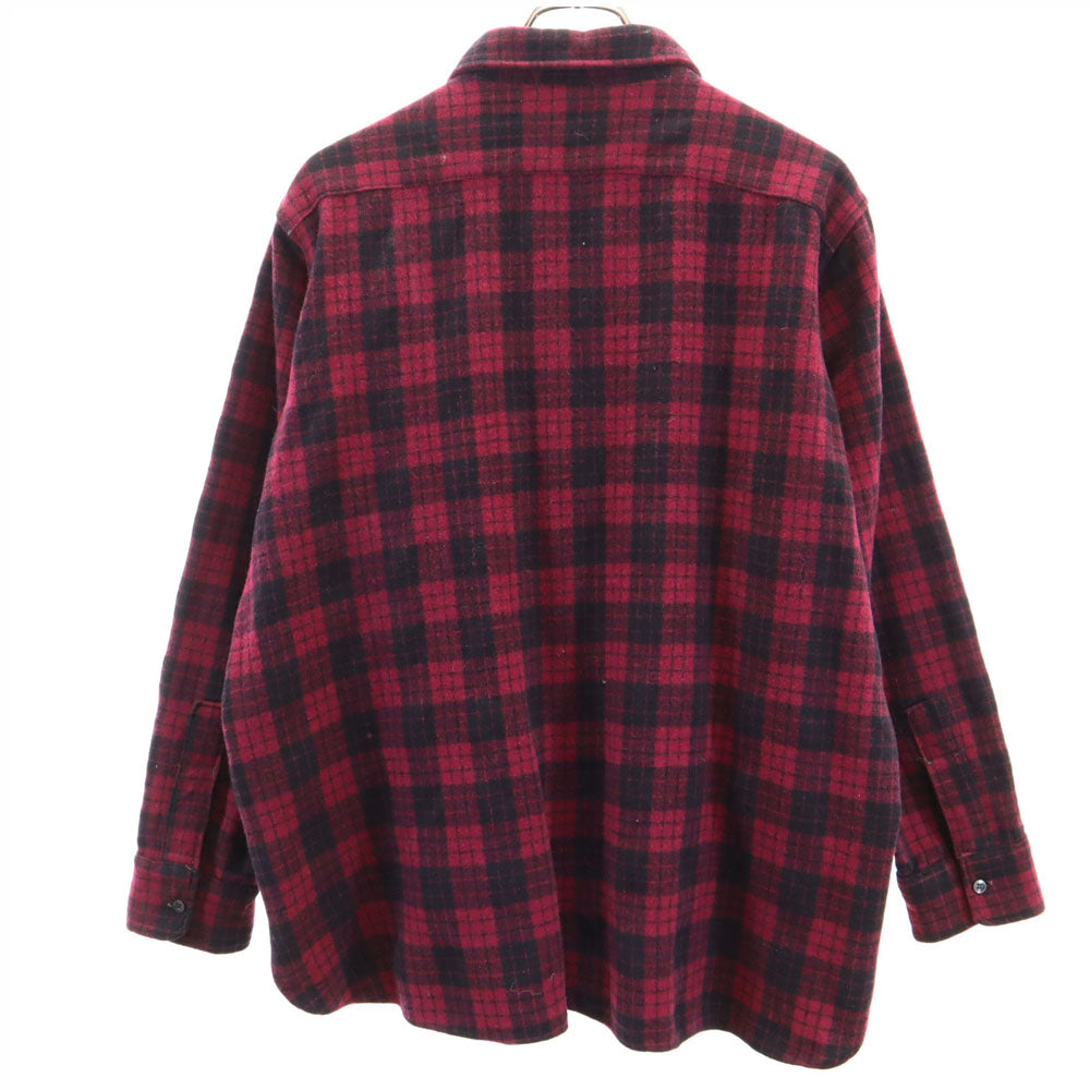 WOOLRICH ウールリッチ 50s ヴィンテージ チェック柄 長袖 シャツ 18 ワインレッド系 メンズ