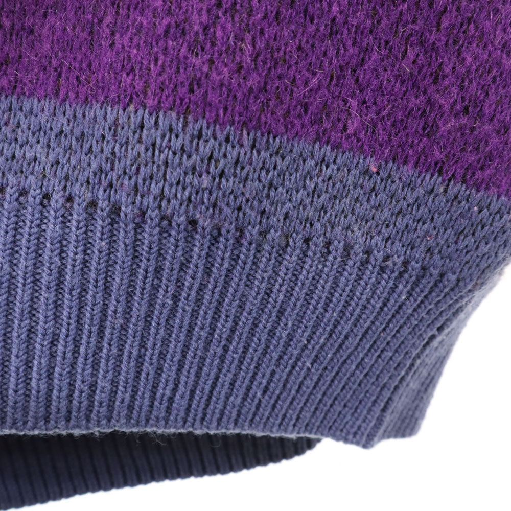 YVES SAINT LAURENT イヴサンローラン 80s 90s ウールブレンド オールド 長袖 Vネック セーター M ネイビー tricots pour homme ニット 厚手 メンズ