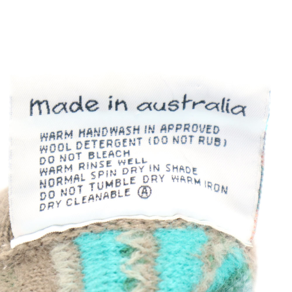 MULGA CLASSICS 90s オールド 総柄 長袖 セーター M グリーン系 3D ニット メンズ