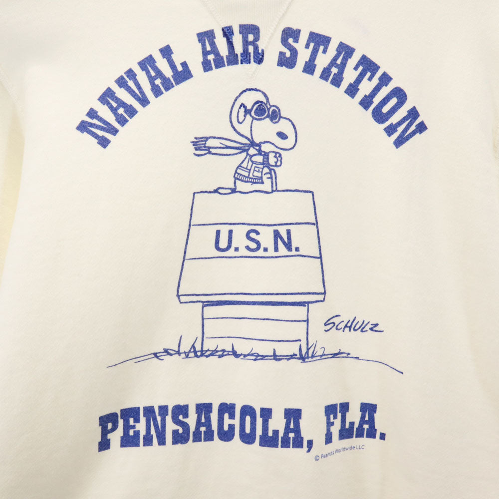 バズリクソンズ 東洋エンタープライズ ピーナッツ コラボ スヌーピー 長袖 スウェット トレーナー M ホワイト Buzz Rickson's x PEANUTS SNOOPY 裏起毛 メンズ