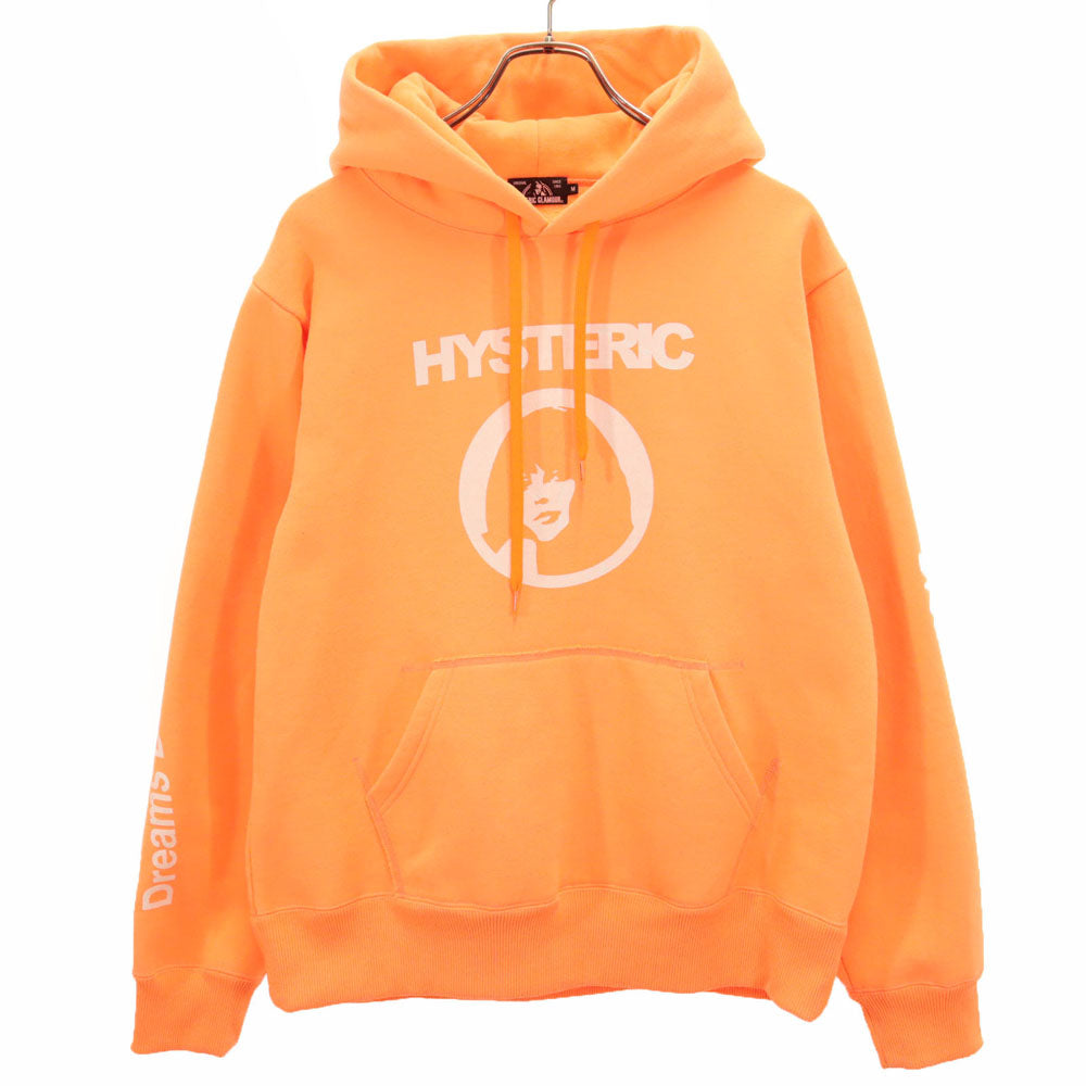 ヒステリックグラマー 長袖 スウェットパーカー M ネオンオレンジ HYSTERIC GLAMOUR 裏起毛 メンズ