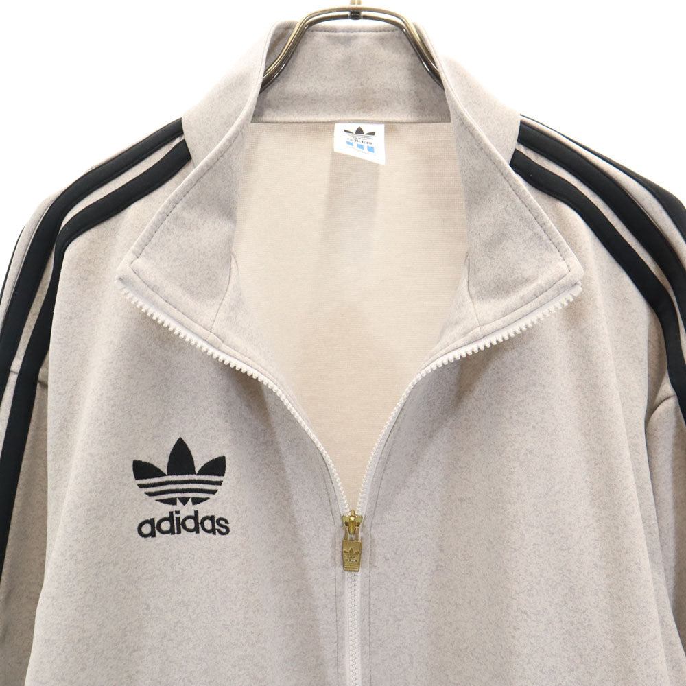 アディダス 80s 日本製 デサント製 ヴィンテージ トレフォイルロゴ トラックジャケット L-O グレー adidas メンズ