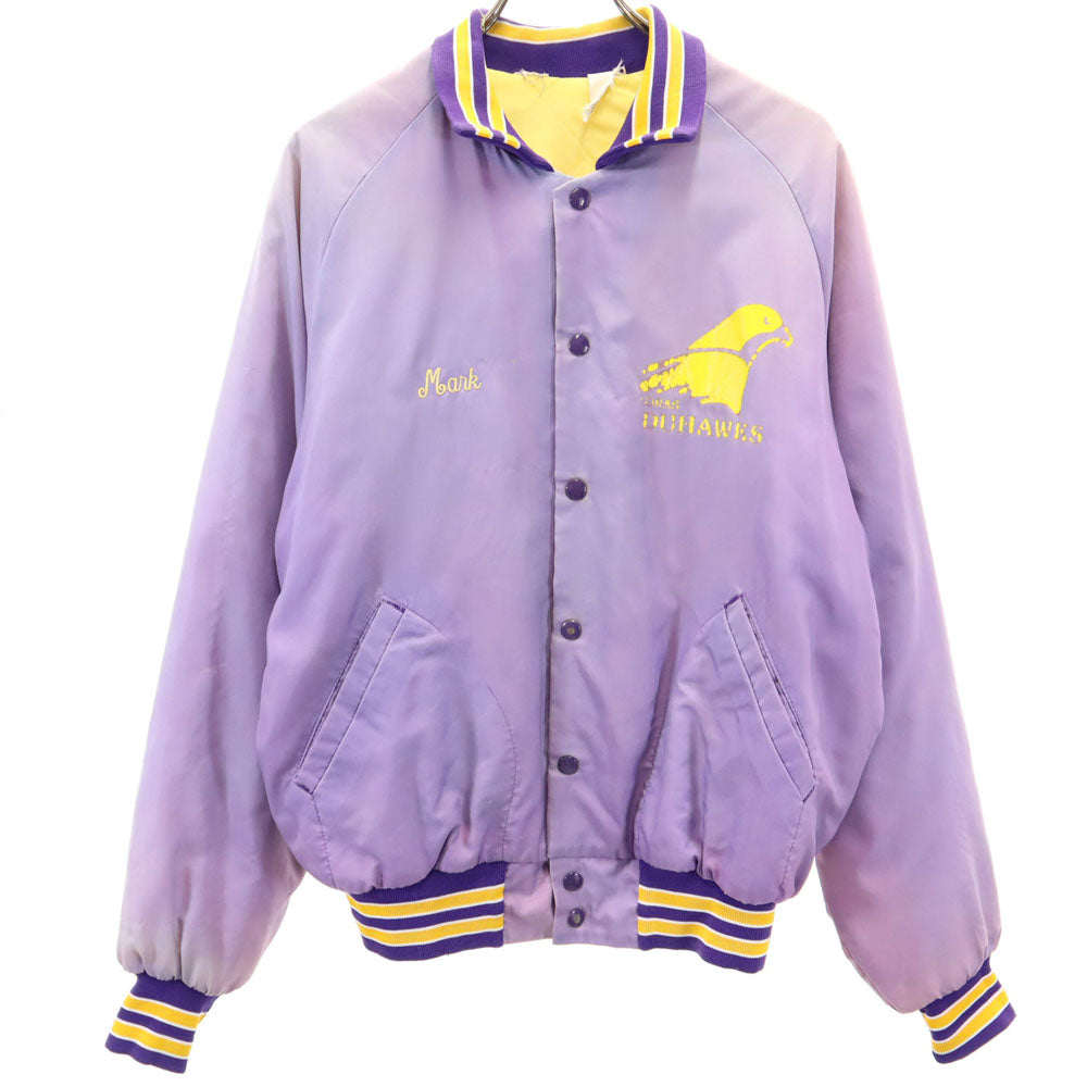 Don AllESON Athletic 70s ヴィンテージ コーチジャケット スタジャン ライトパープル ベースボールジャケット 裏キルティング メンズ