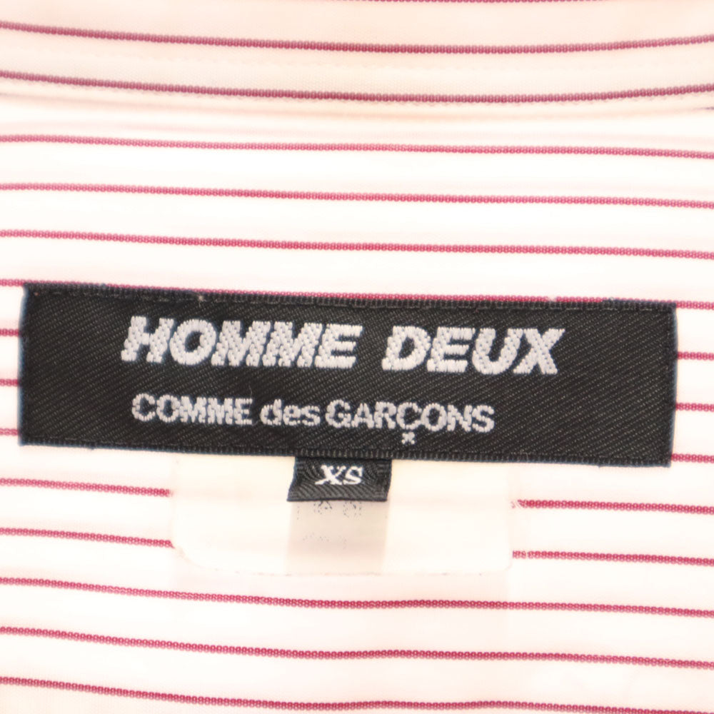 COMME des GARCONS HOMME DEUX コムデギャルソンオムドゥ 2012年 日本製 ストライプ柄 長袖 シャツ XS ホワイト メンズ