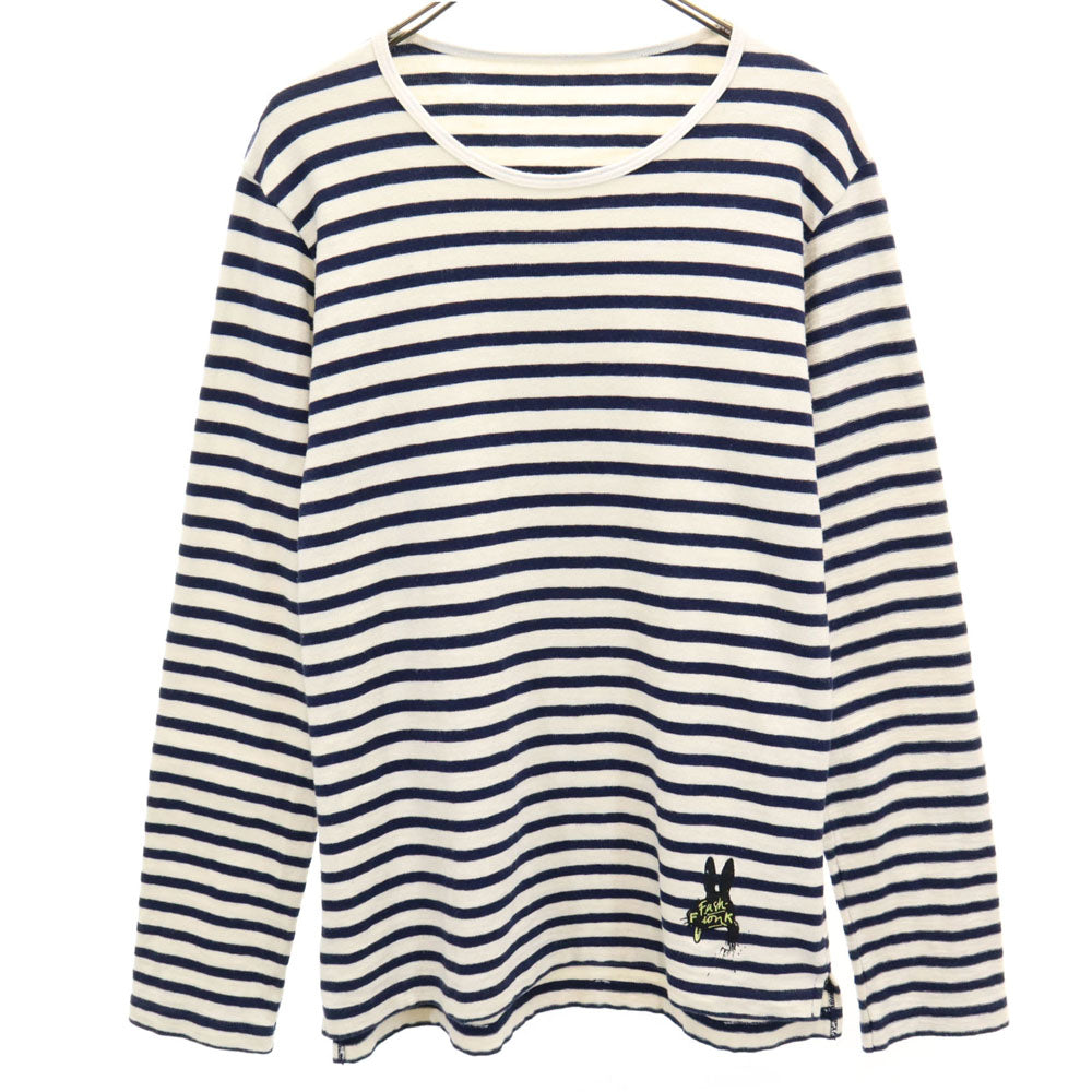 S'YTE サイト ボーダー柄 長袖 Tシャツ L ホワイト ヨウジヤマモト カットソー ロンT メンズ