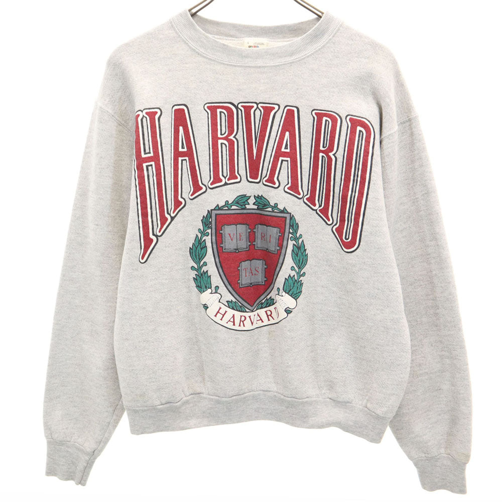 フルーツオブザルーム 90s USA製 オールド カレッジ ハーバード 長袖 スウェット トレーナー L グレー FRUIT OF THE LOOM 裏起毛 HARVARD メンズ
