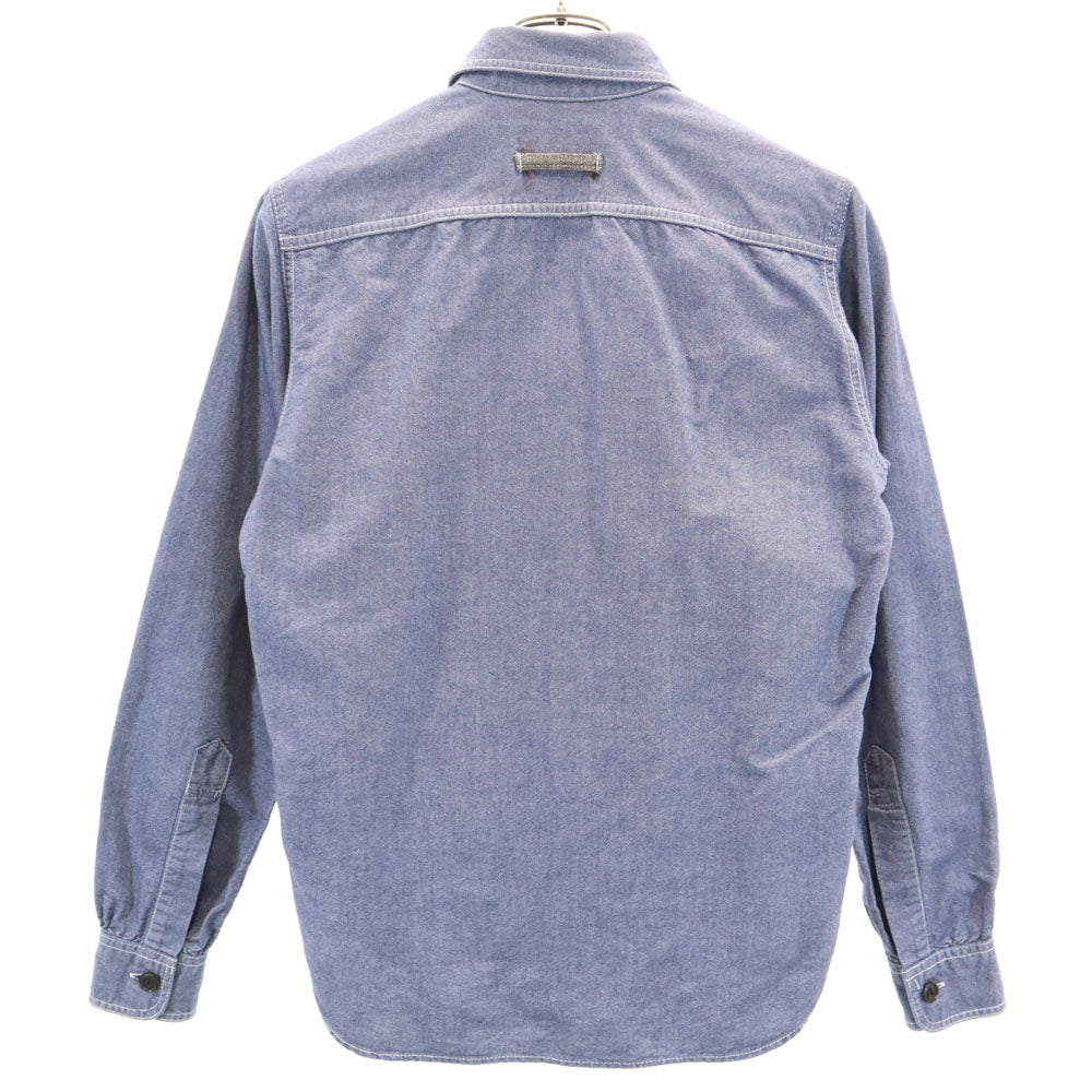 COMME des GARCONS HOMME コムデギャルソンオム 2013年 日本製 ボーダー柄 長袖 シャンブレーシャツ XS ネイビー 他 メンズ