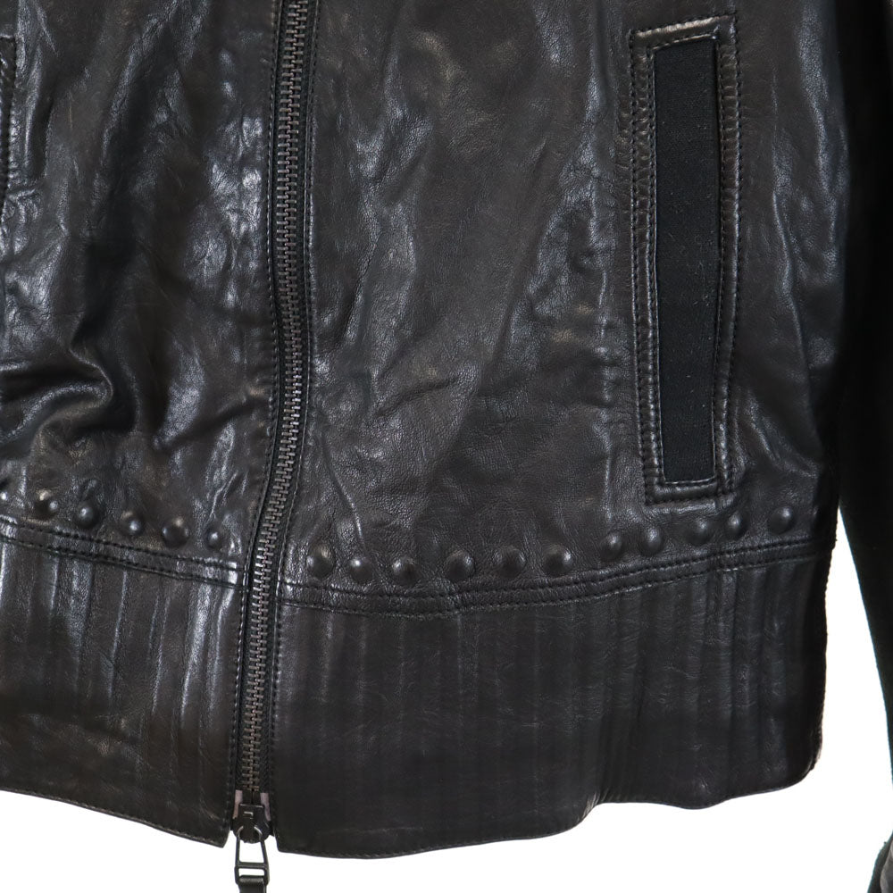 ルジャンドゥ マリテフランソワジルボー ラム レザージャケット M ブラック LE JEAN DE MARITHE FRANCOIS GIRBAUD メンズ