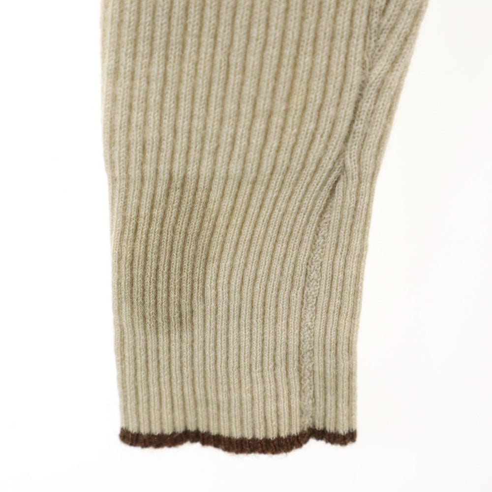 VINTAGE ヴィンテージ 80s 90s イタリア製 長袖 タートルネック セーター 4 ベージュ リブニット レディース