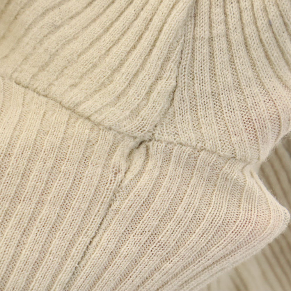 VINTAGE ヴィンテージ 80s 90s イタリア製 長袖 タートルネック セーター 4 ベージュ リブニット レディース