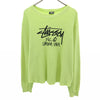 ステューシー 日本製 長袖 ワッフル ニット M ライム系 STUSSY トップス レディース