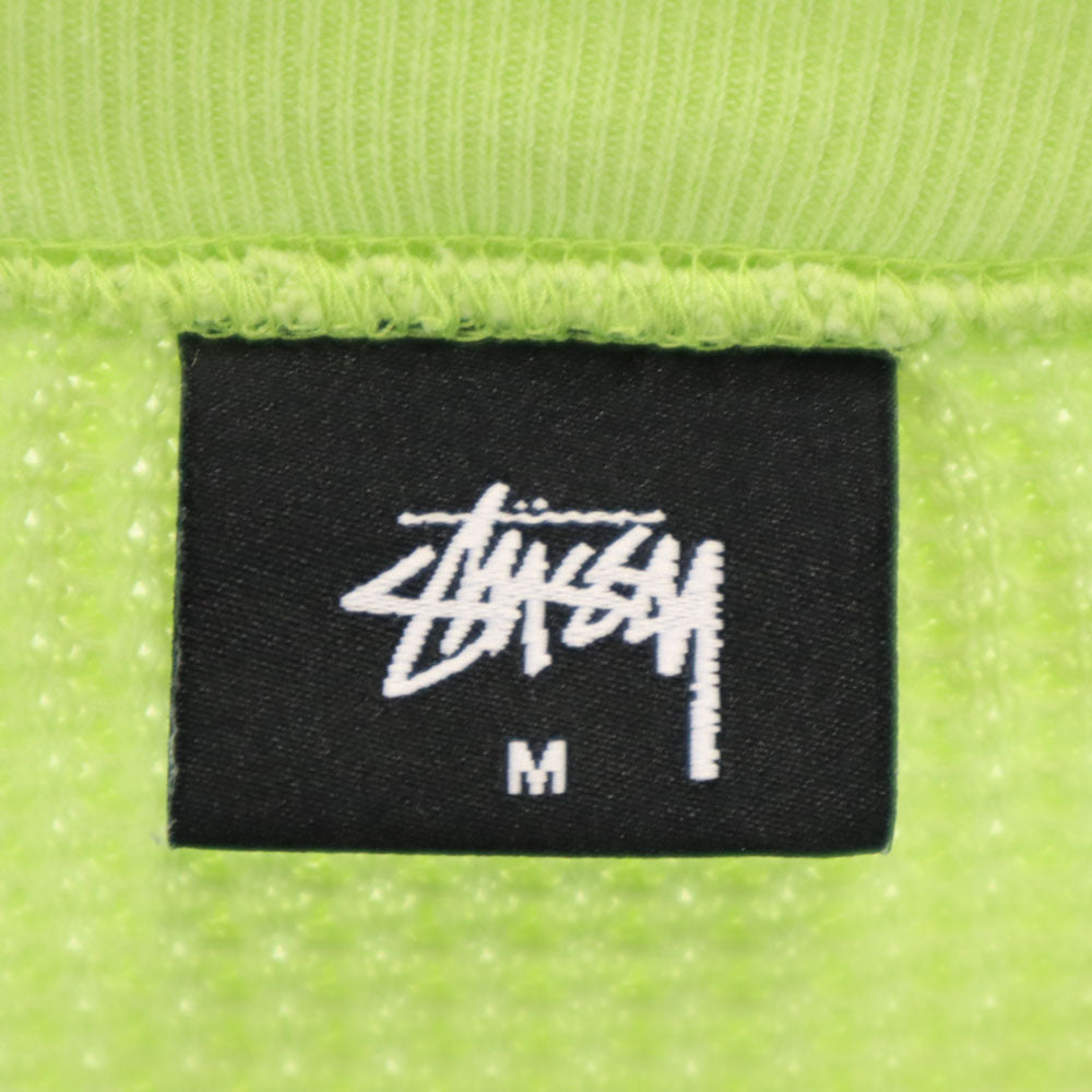 ステューシー 日本製 長袖 ワッフル ニット M ライム系 STUSSY トップス レディース