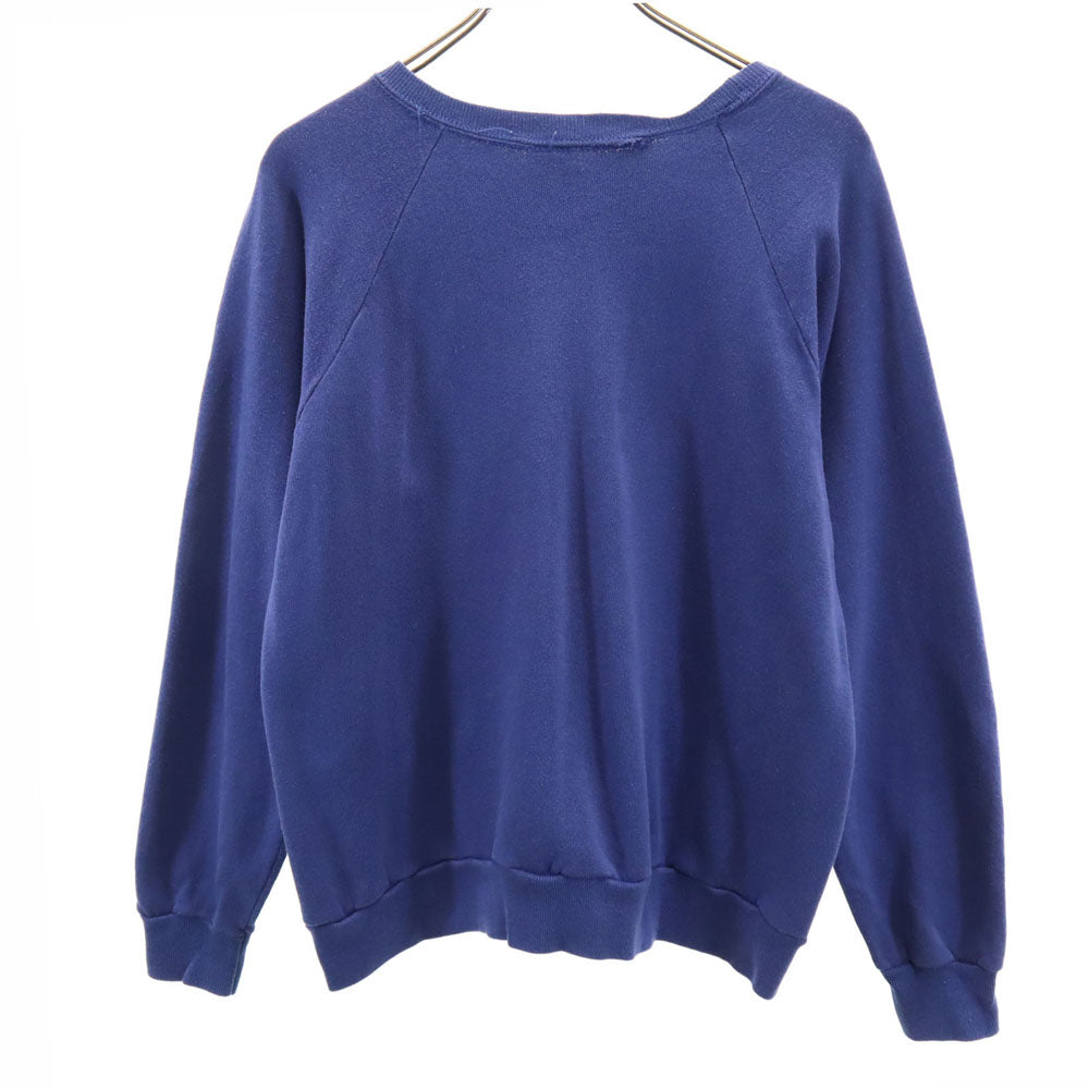 Champion チャンピオン 80s USA製 ヴィンテージ トリコタグ カレッジ 長袖 スウェット トレーナー L 青紺 裏起毛 レディース