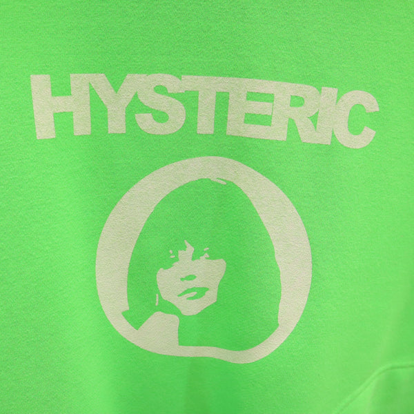 未使用 ヒステリックグラマー 日本製 長袖 スウェットパーカー L ネオングリーン HYSTERIC GLAMOUR 裏起毛 メンズ